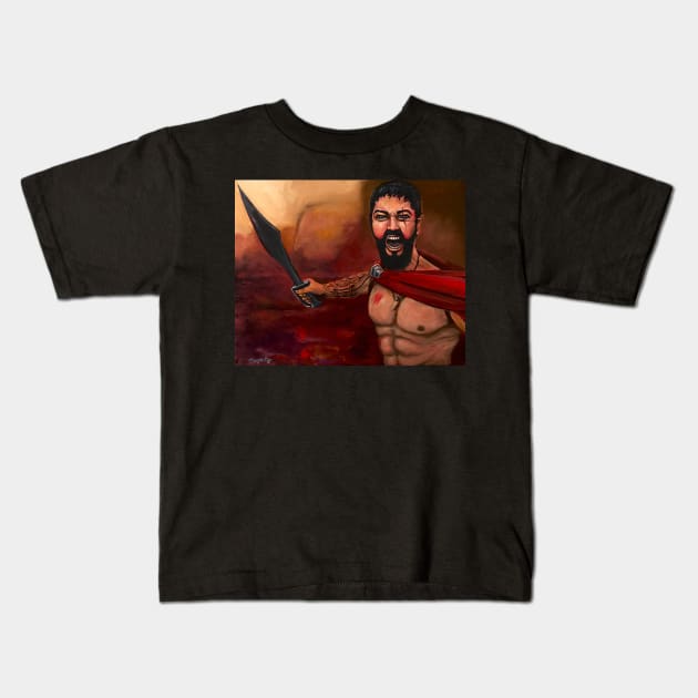 King Leonidas Kids T-Shirt by GOGARTYGALLERY